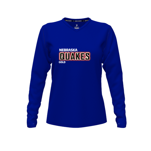 [FTLVCFRY-FYXS-LOGO2] Comfort T-Shirt (Female Youth XS, Royal, V Neck, Logo 2, Long Sleeve)