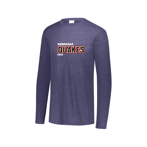 [3075.U22.XS-LOGO2] Decker Men's Tri-Blend T-Shirt - Long Sleeve (Adult XS, Navy, Logo 2)