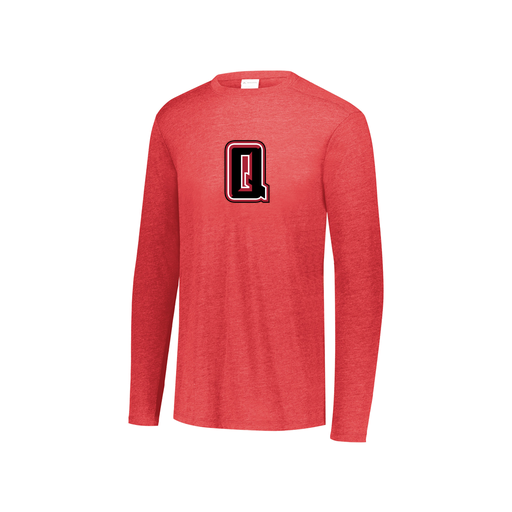 [FTLCUBRD-YS-LOGO1] Decker Youth Tri-Blend T-Shirt - Long Sleeve (Youth S, Red, Logo 1)